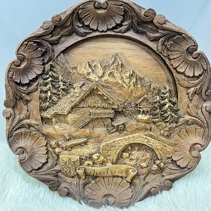 Vintage Austria Wall Art-Grub Aus Den Bergen-Greetings From The Mountains 9" Dia